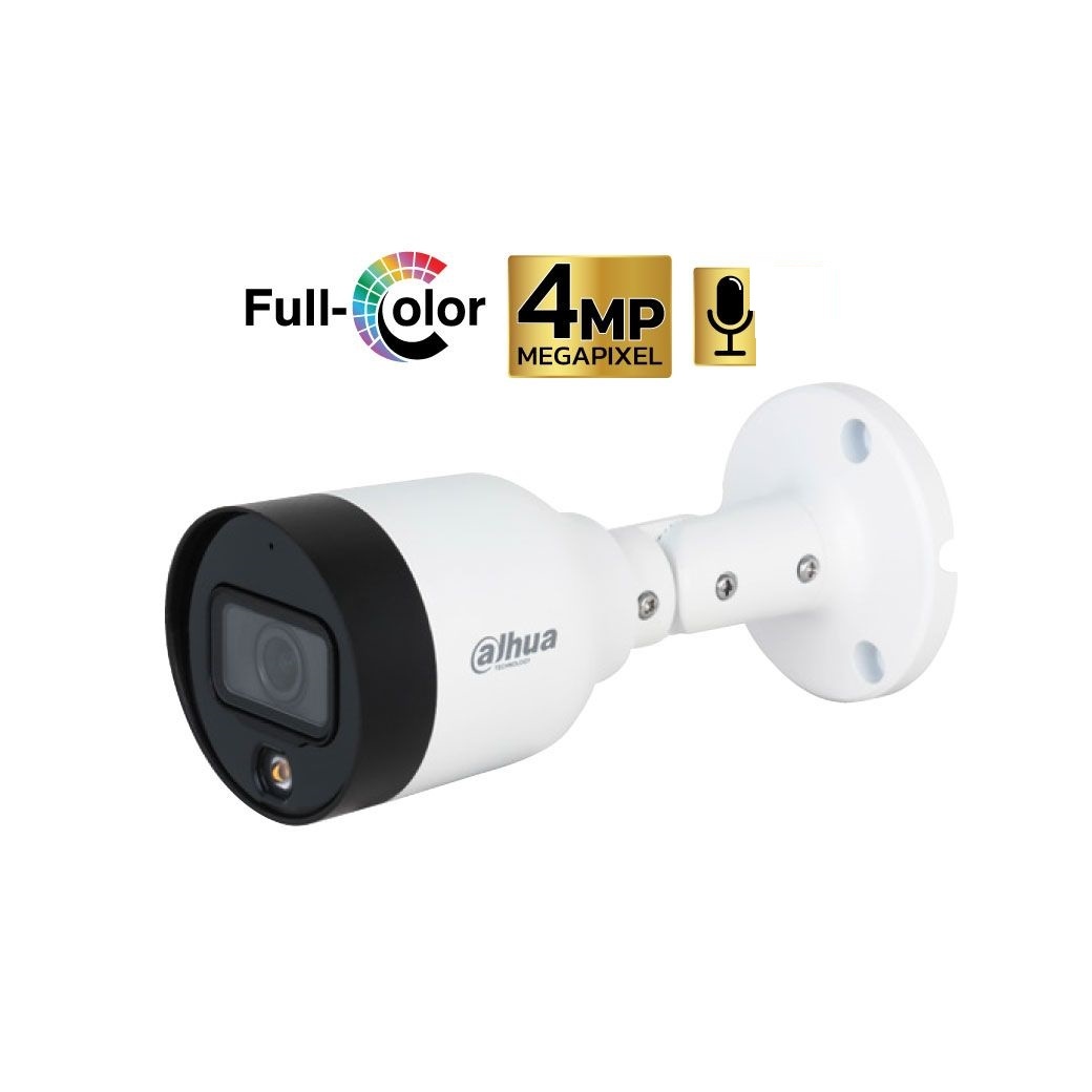 Caméra réseau bullet à focale fixe couleur d'entrée 4MP  DH-IPC-HFW1439S1P-A-LED-S4